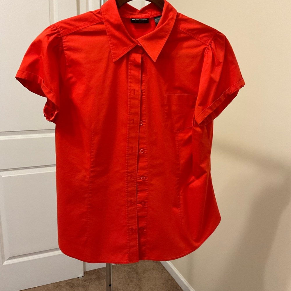 New York & Company Bright Red Shirt